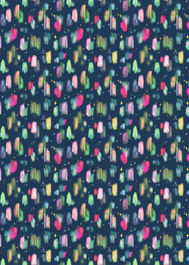 an illustration of a pond, with water lilies and frogs